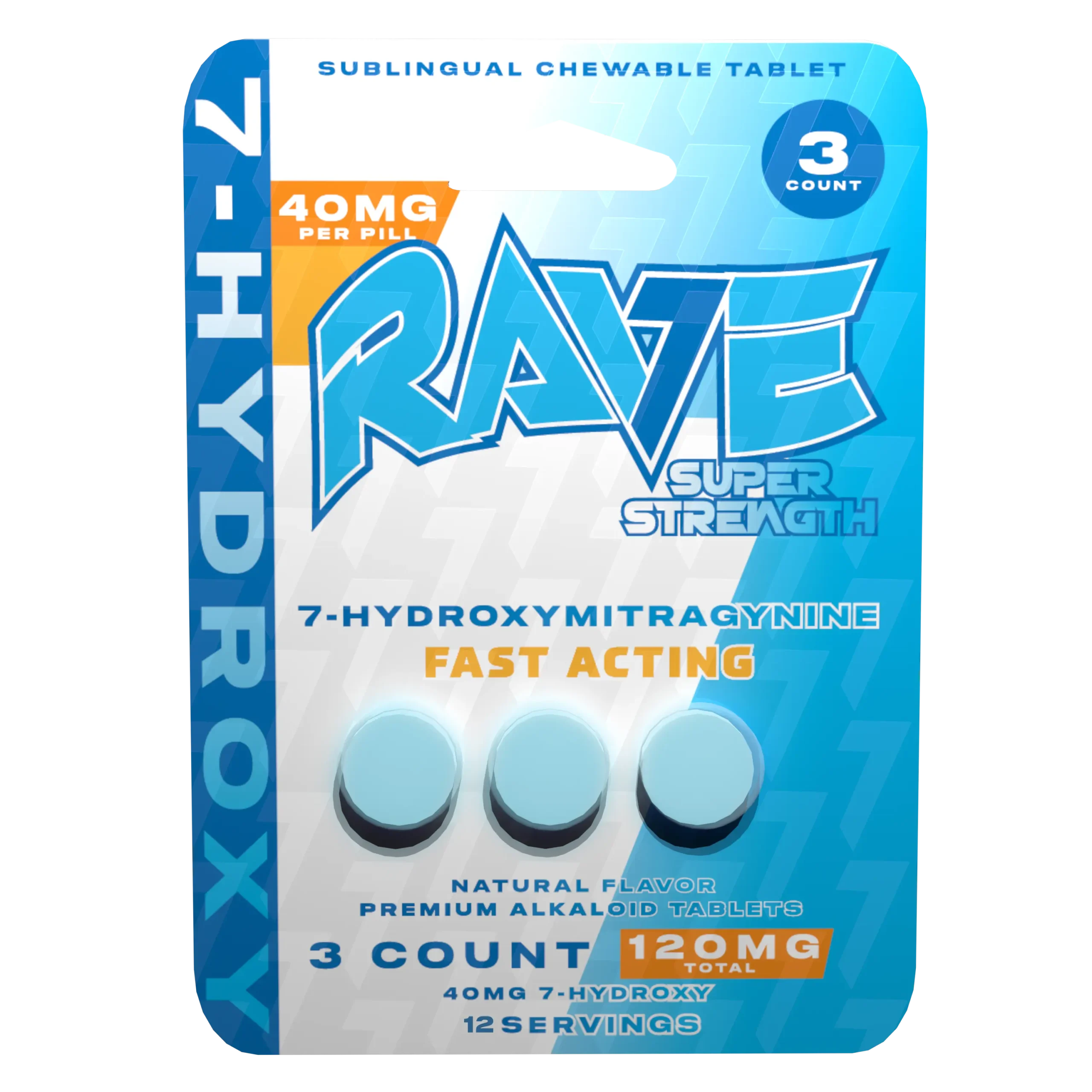 RAVE 7-OH SUPER STRENGTH TABLETS | 3CT (120MG)