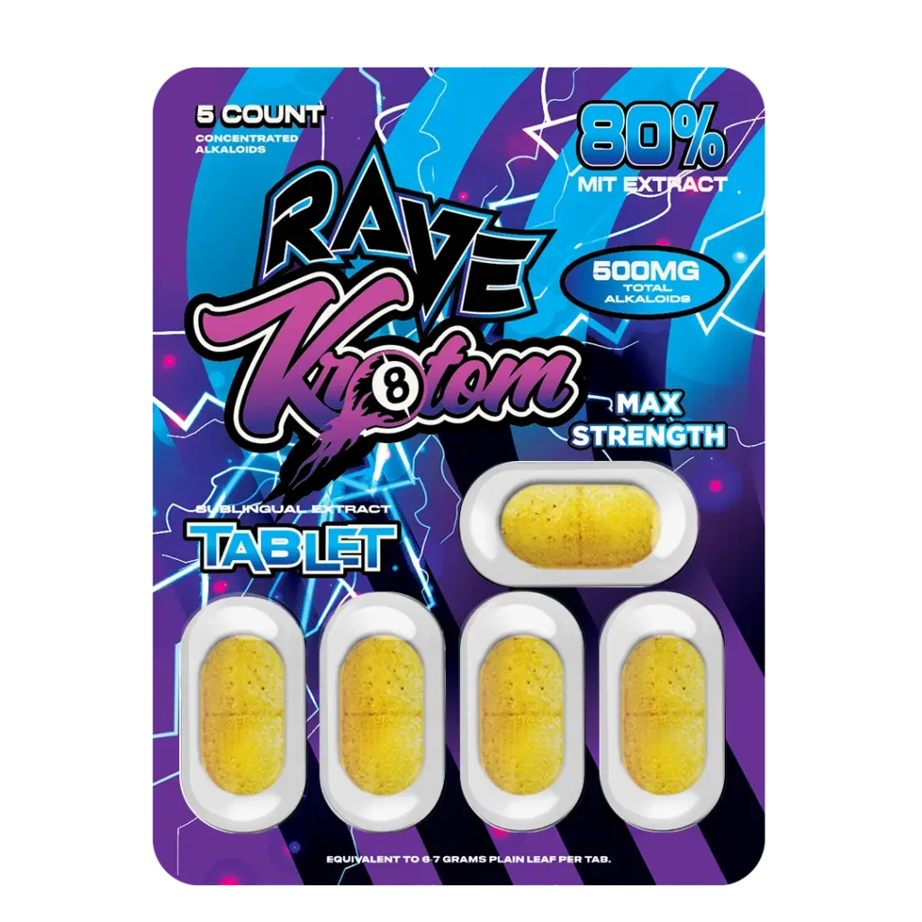 RAVE KRATOM 80% MIT TABLETS | 5CT