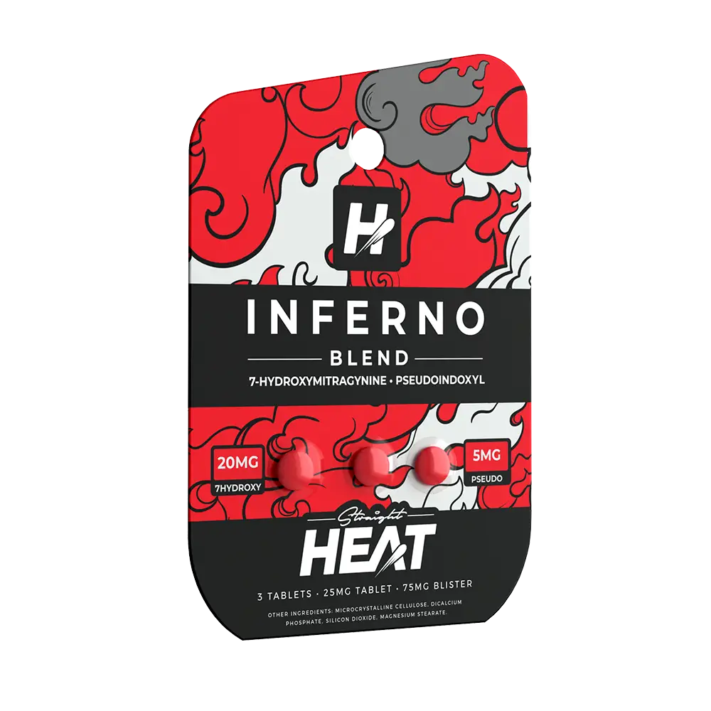 STRAIGHT HEAT INFERNO BLEND 7OH + PSEUDO TABLETS | 3 PACK