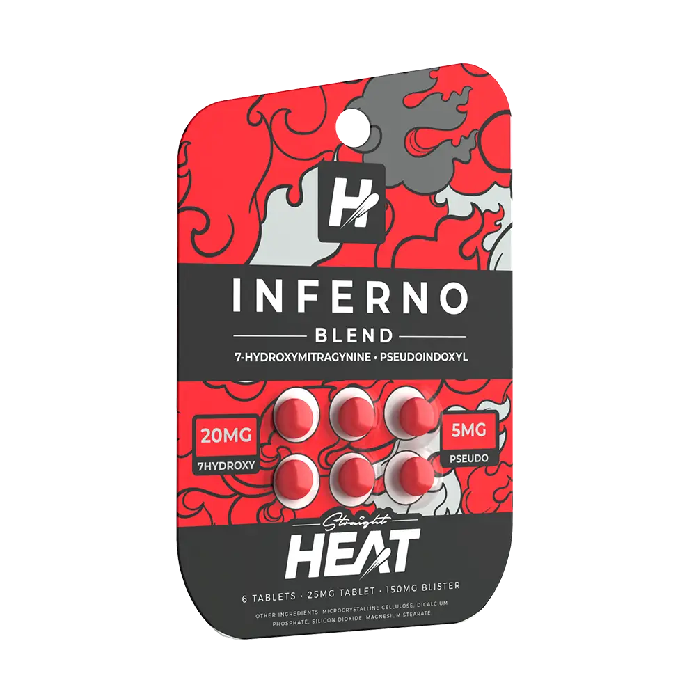 STRAIGHT HEAT INFERNO BLEND 7OH + PSEUDO TABLETS | 6 PACK