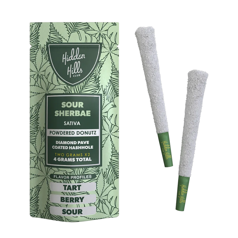 HIDDEN HILLS POWDERED DONUTZ COATED HASHHOLE PRE-ROLLS | (2PK) 4G
